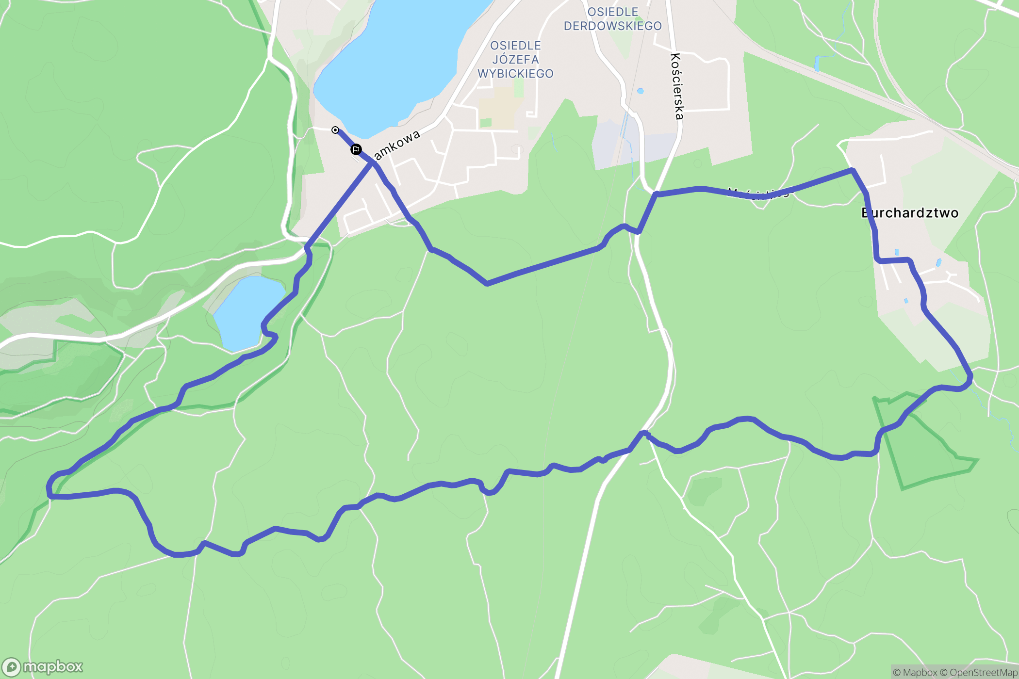 Kartuzy: mapa trasy - Poland