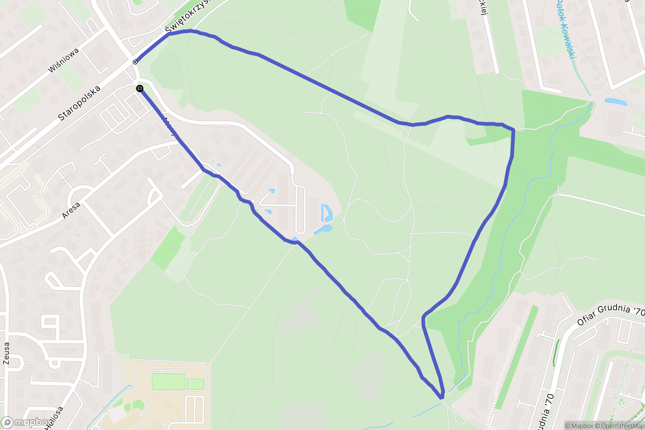 Kowale: mapa trasy - Poland