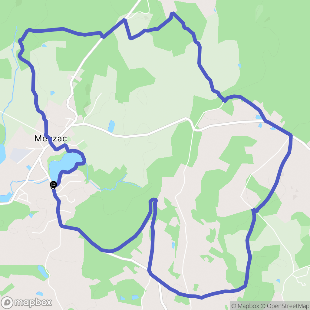 Meuzac : carte du parcours de randonnée - France