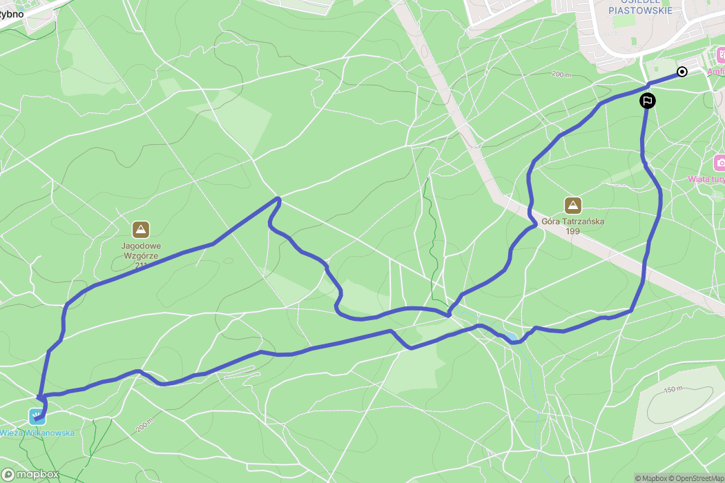 Zielona Góra: mapa trasy - Poland