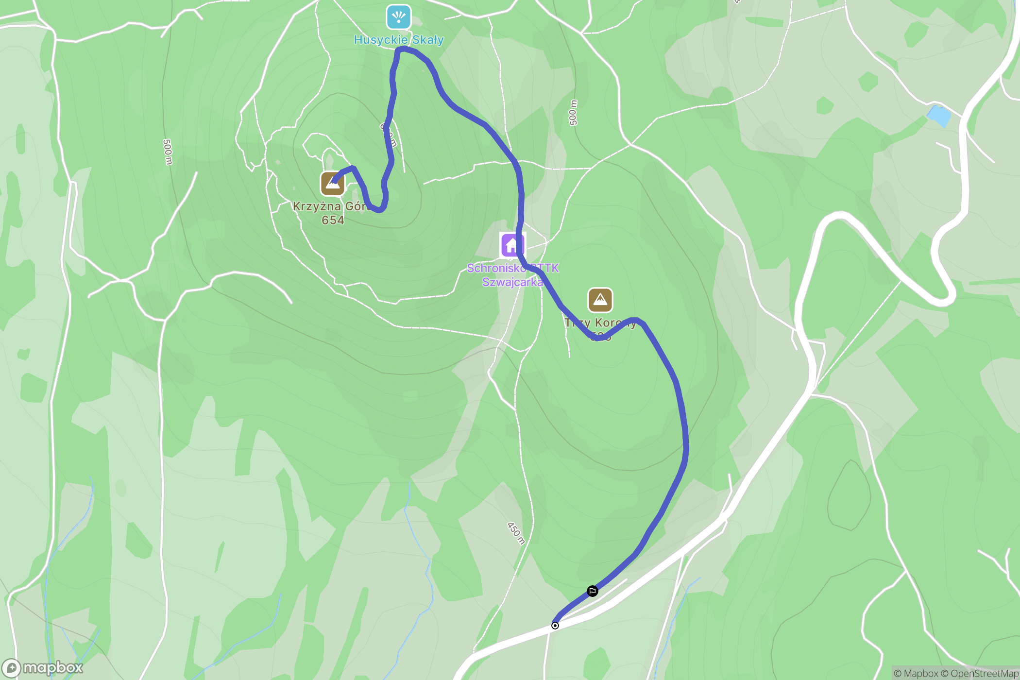 Karpniki: mapa trasy - Poland