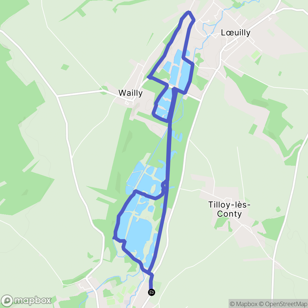 Conty : carte du parcours de randonnée - France