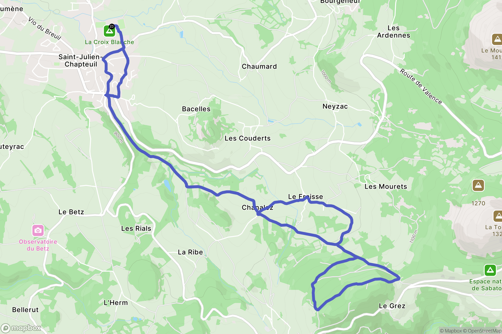 Saint-Julien-Chapteuil : carte du parcours de randonnée - France