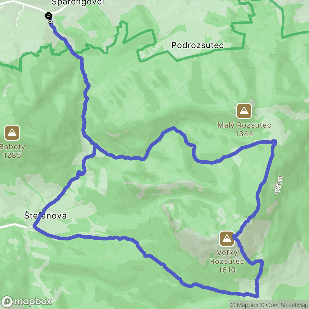 Terchová: mapa trasy - Slovakia