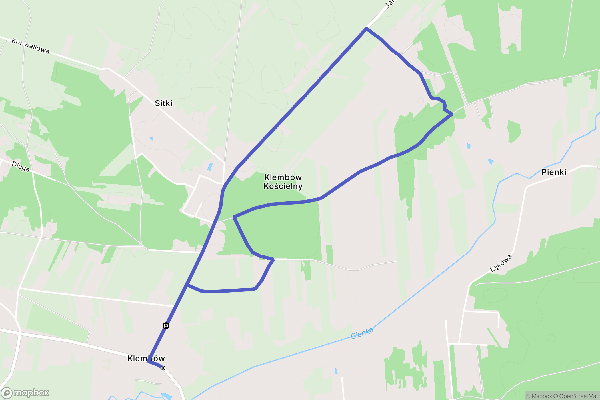 Klembów: mapa trasy - Poland