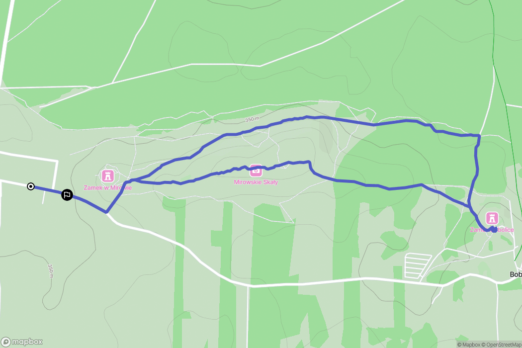 Mirów: mapa trasy - Poland
