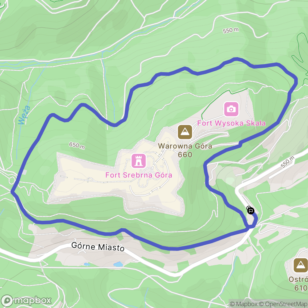 Srebrna Góra: mapa trasy - Poland