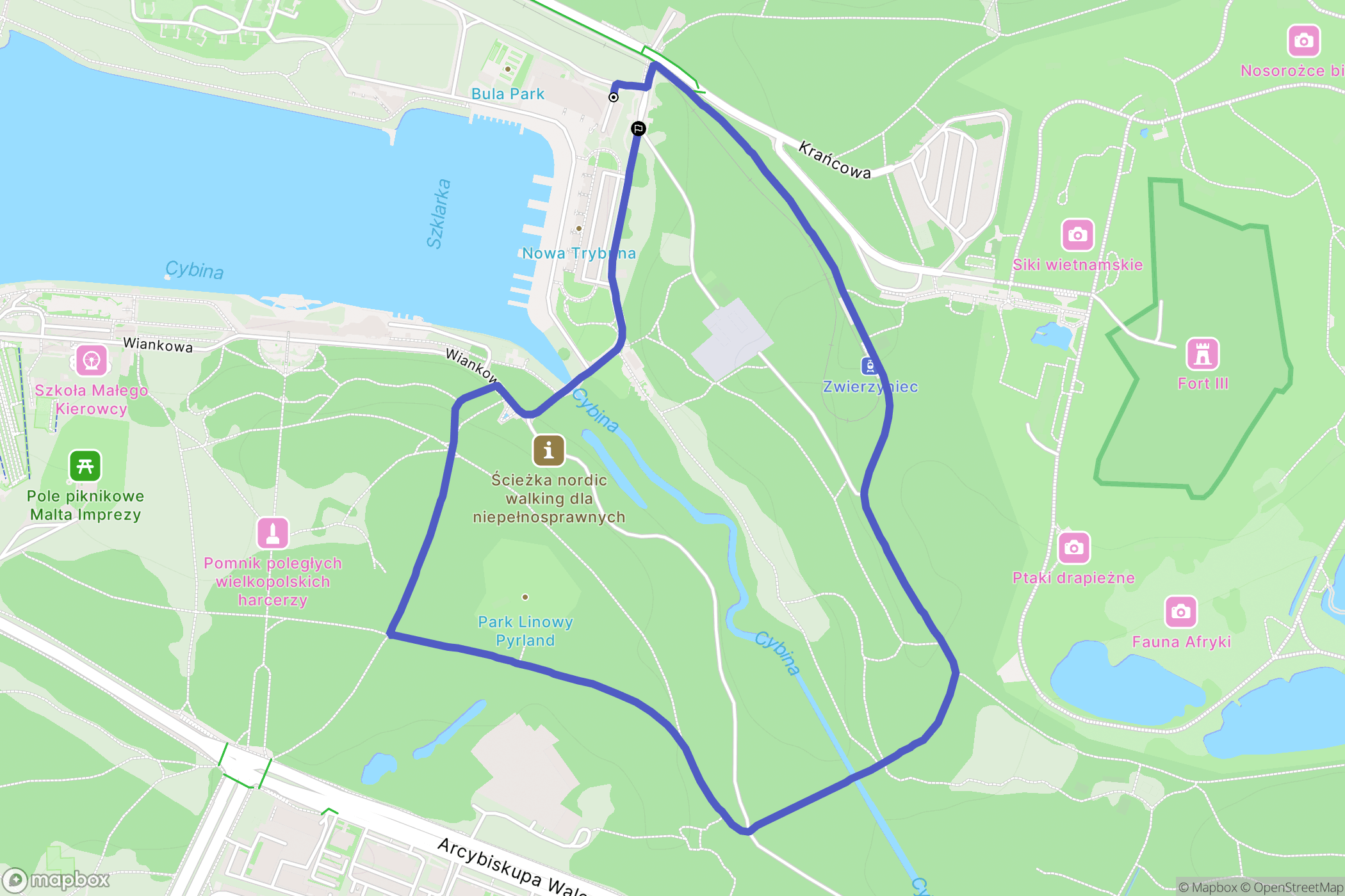 Poznań: mapa trasy - Poland
