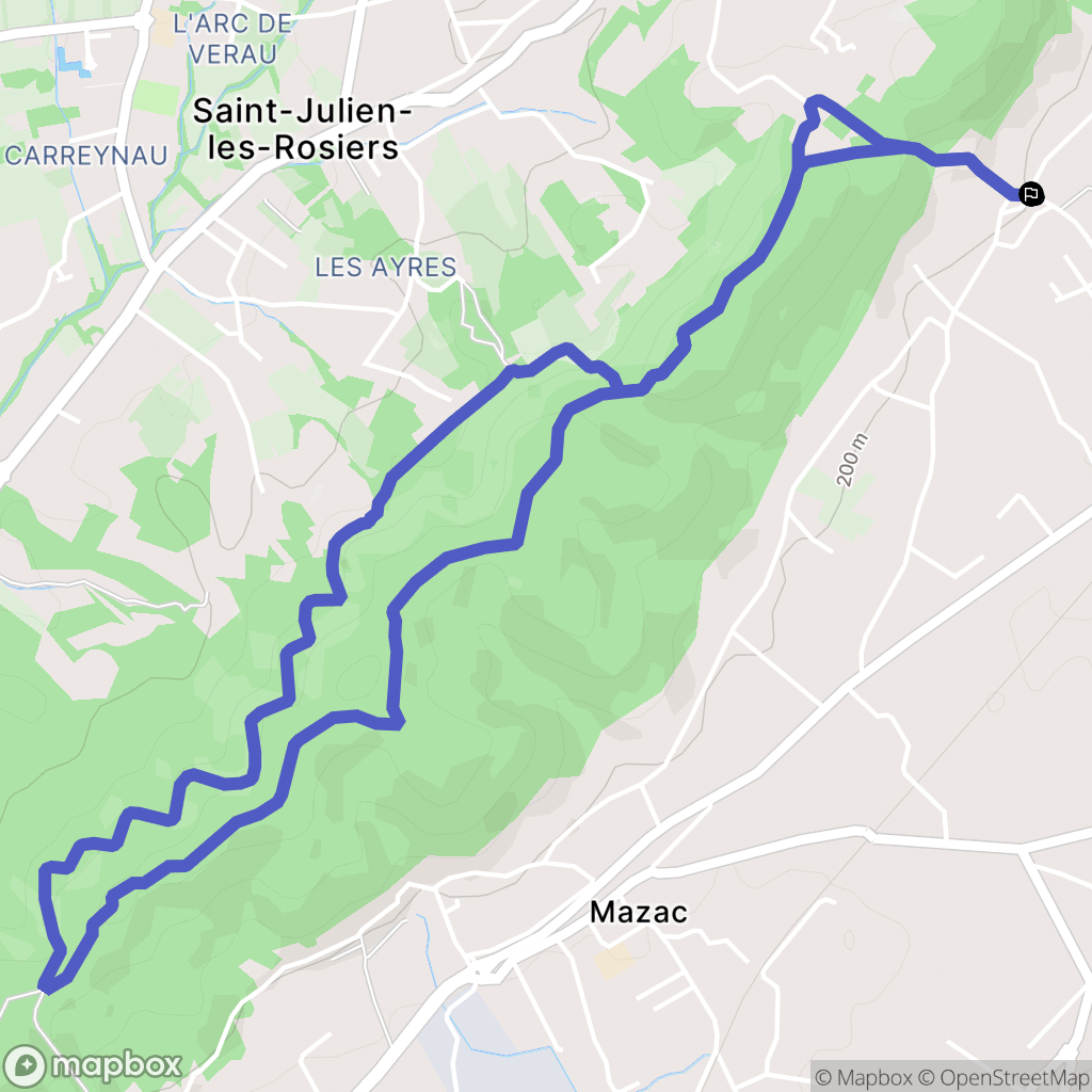 Rousson : carte du parcours de randonnée - France