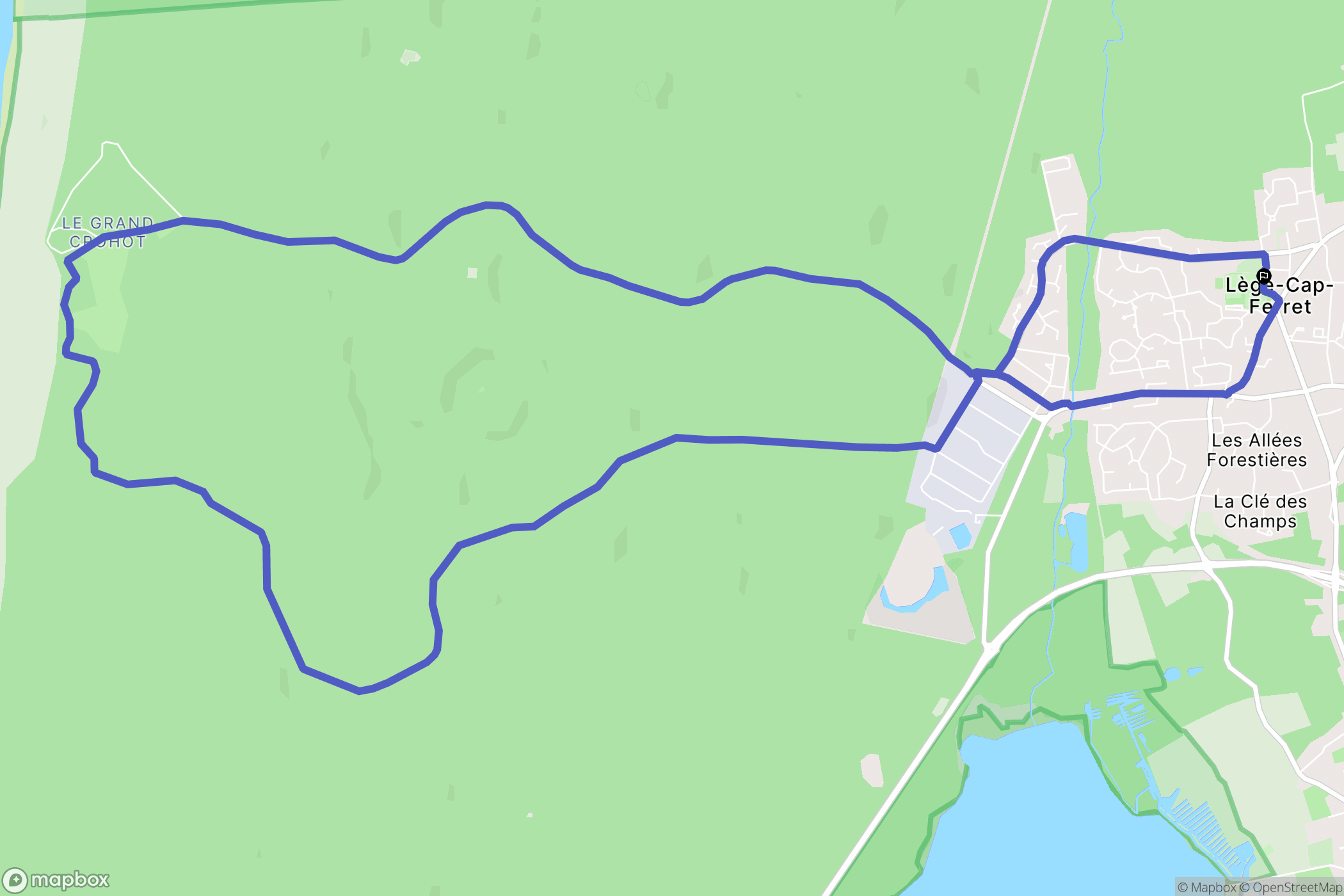 Lège-Cap-Ferret : carte du parcours de randonnée - France