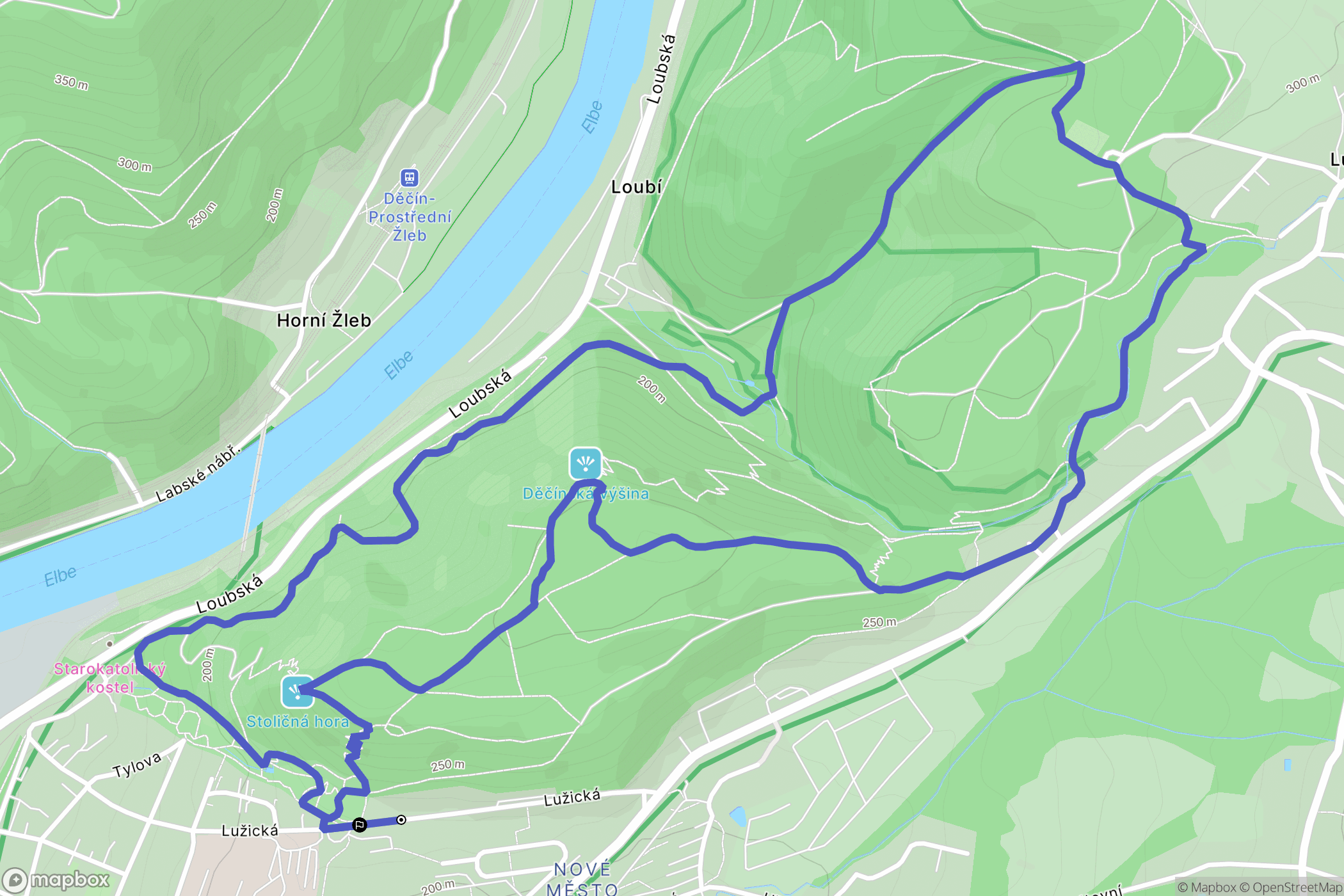Nove Mesto: mapa trasy - Czechia