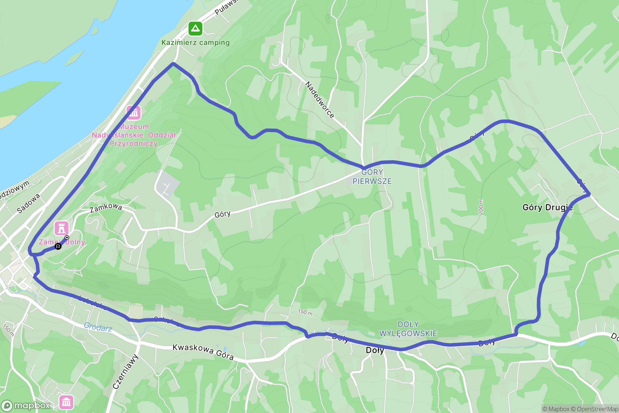 Kazimierz Dolny: mapa trasy - Poland