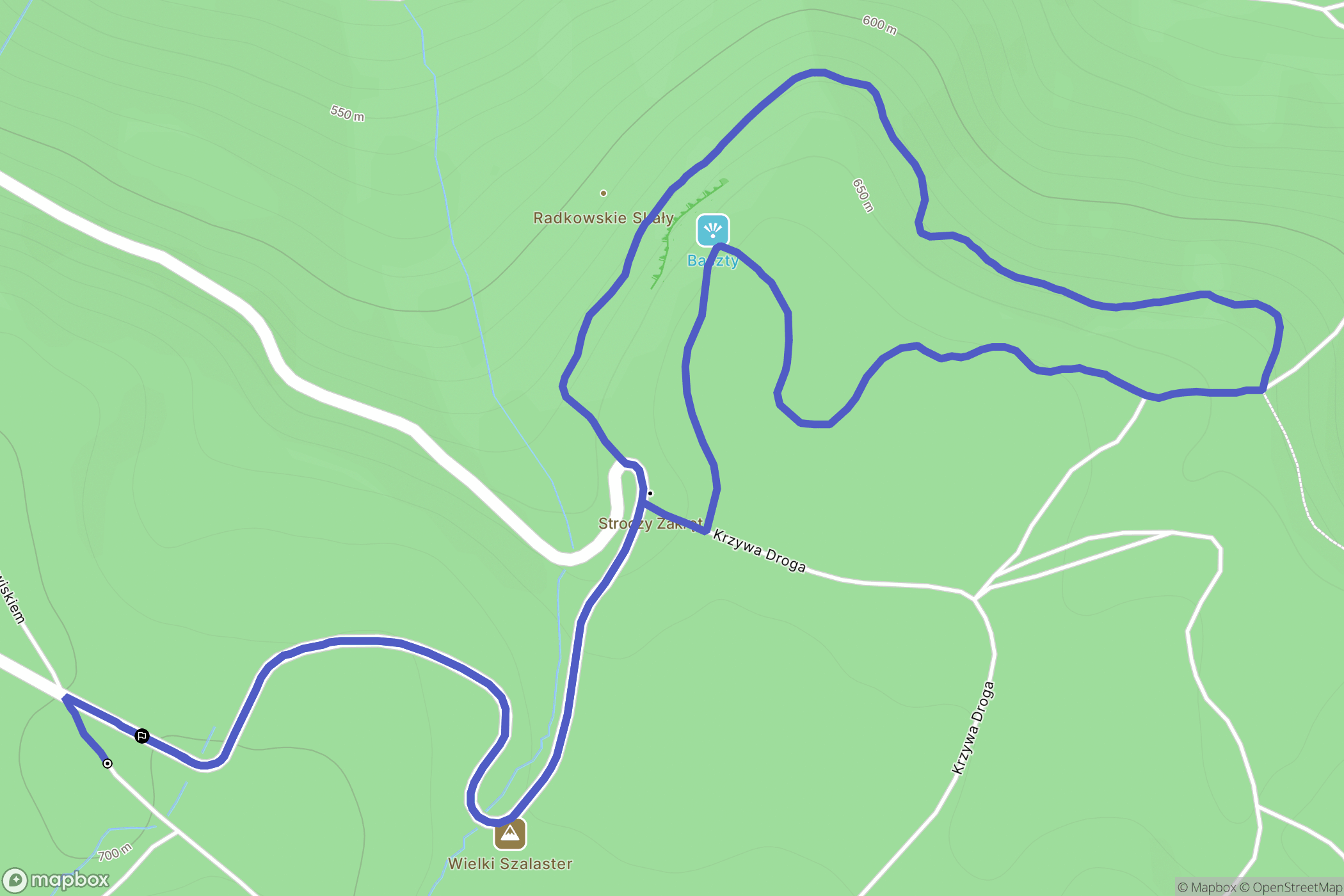 Szczytna: mapa trasy - Poland