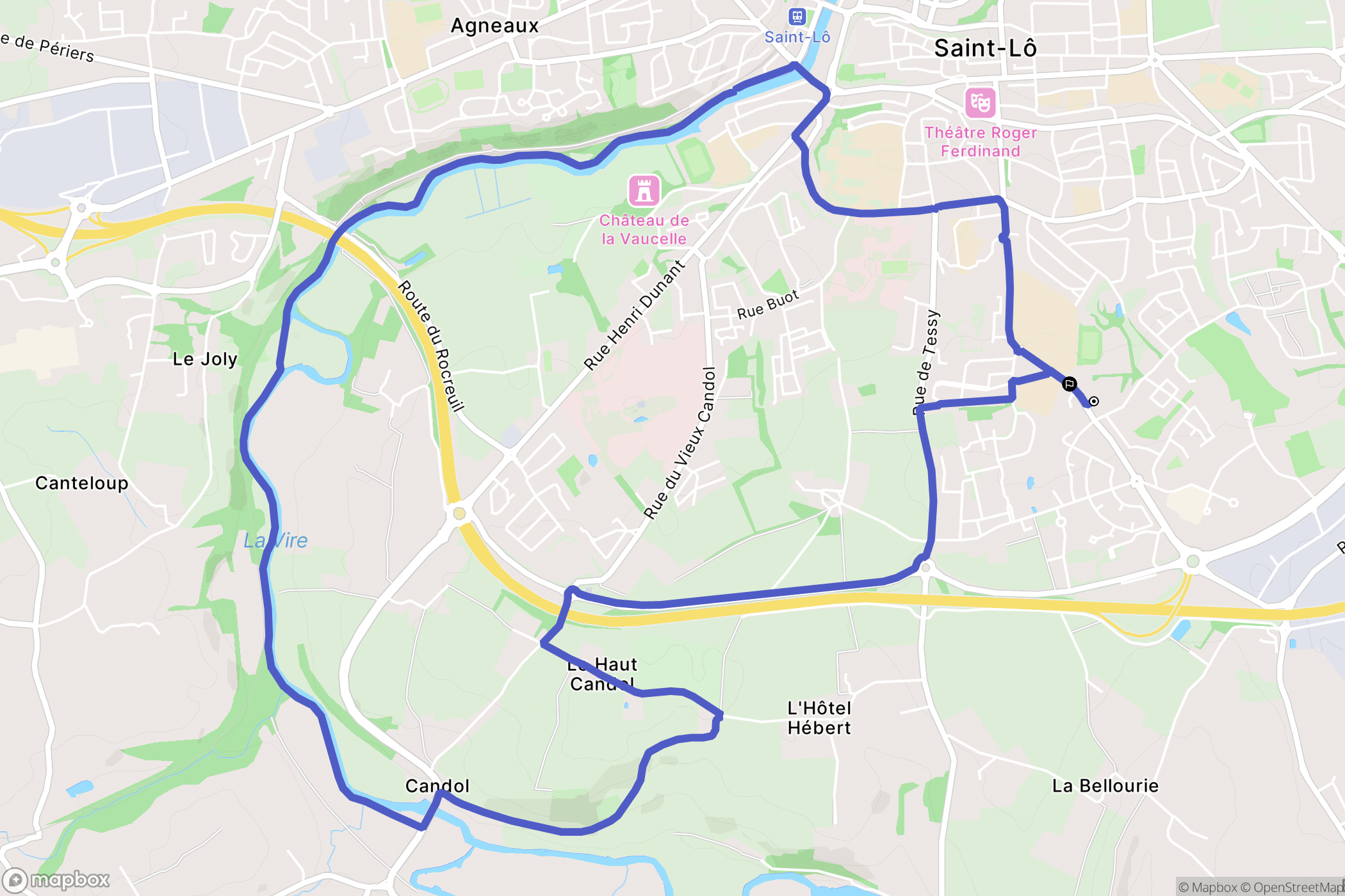 Saint-Lô : carte du parcours de randonnée - France