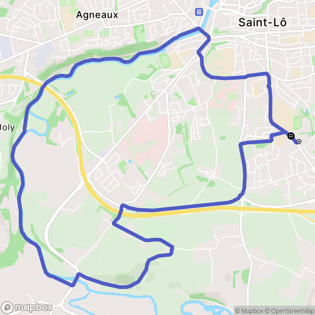 Saint-Lô : carte du parcours de randonnée - France