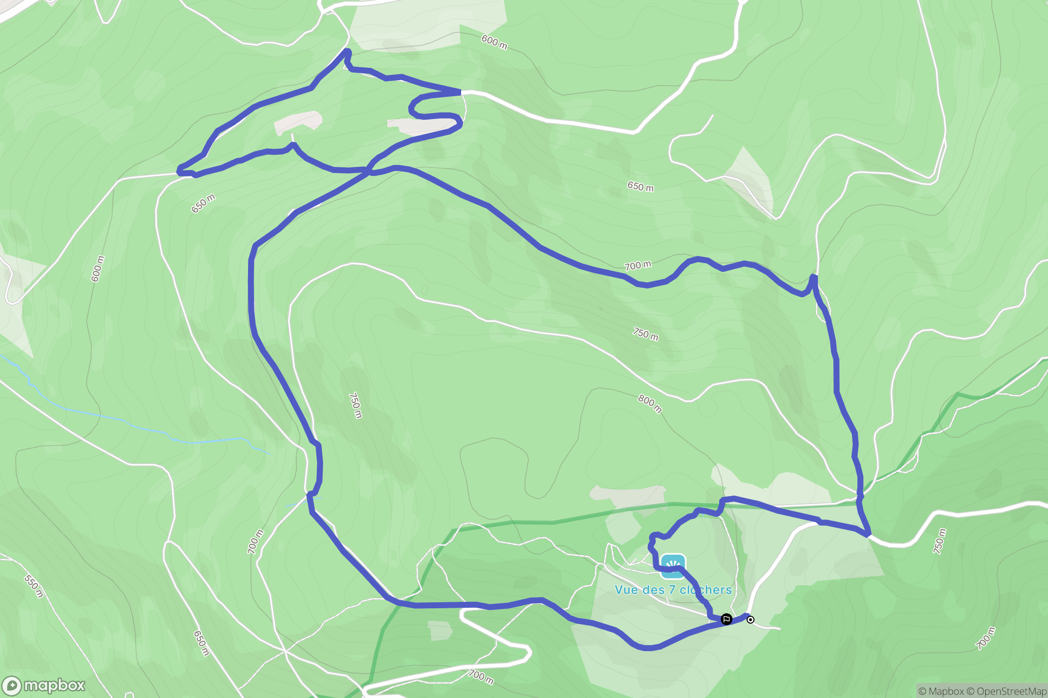 Vagney : carte du parcours de randonnée - France