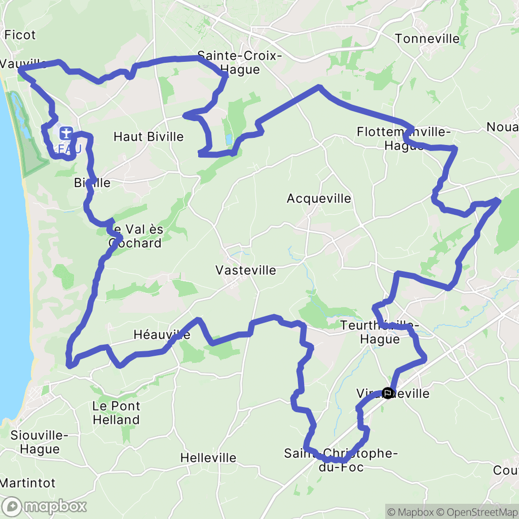 Virandeville : carte du parcours de randonnée - France