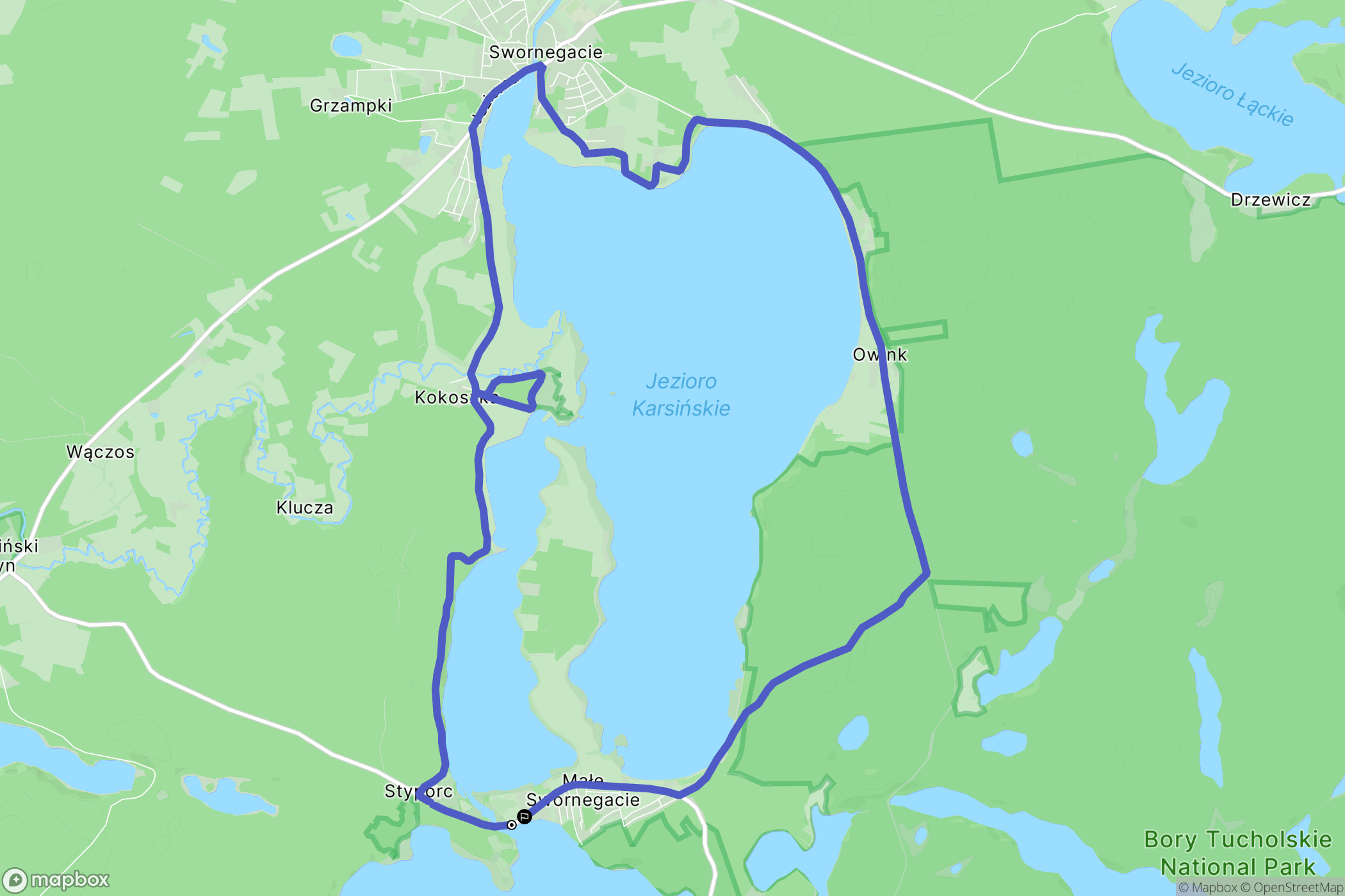 Małe Swornegacie: mapa trasy - Poland