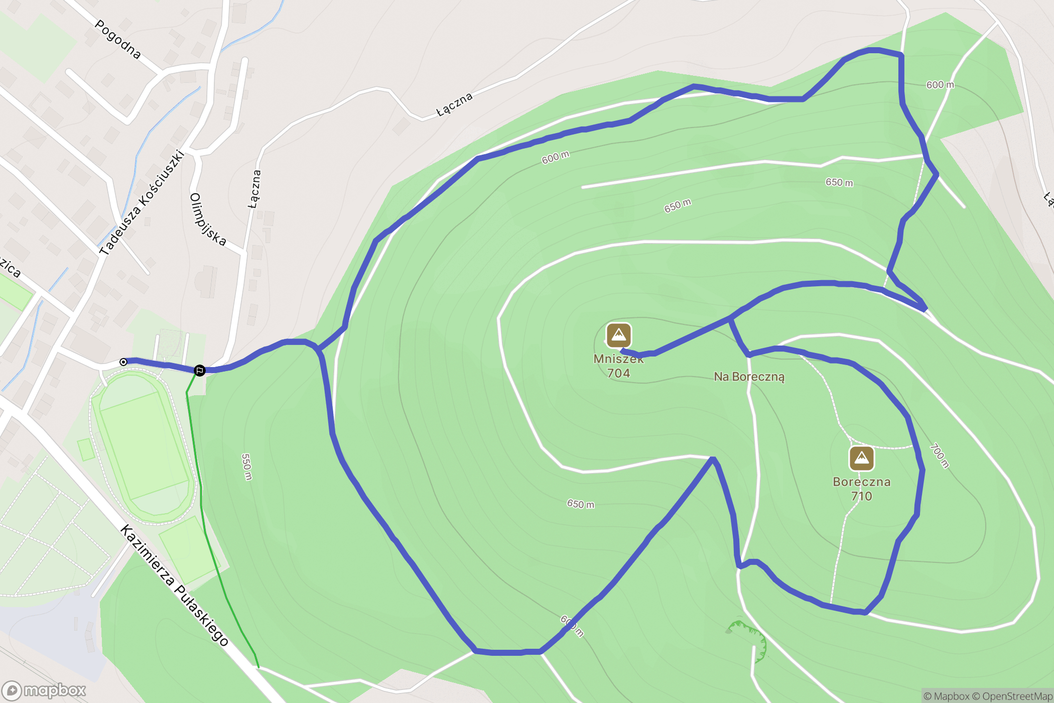Boguszów-Gorce: mapa trasy - Poland