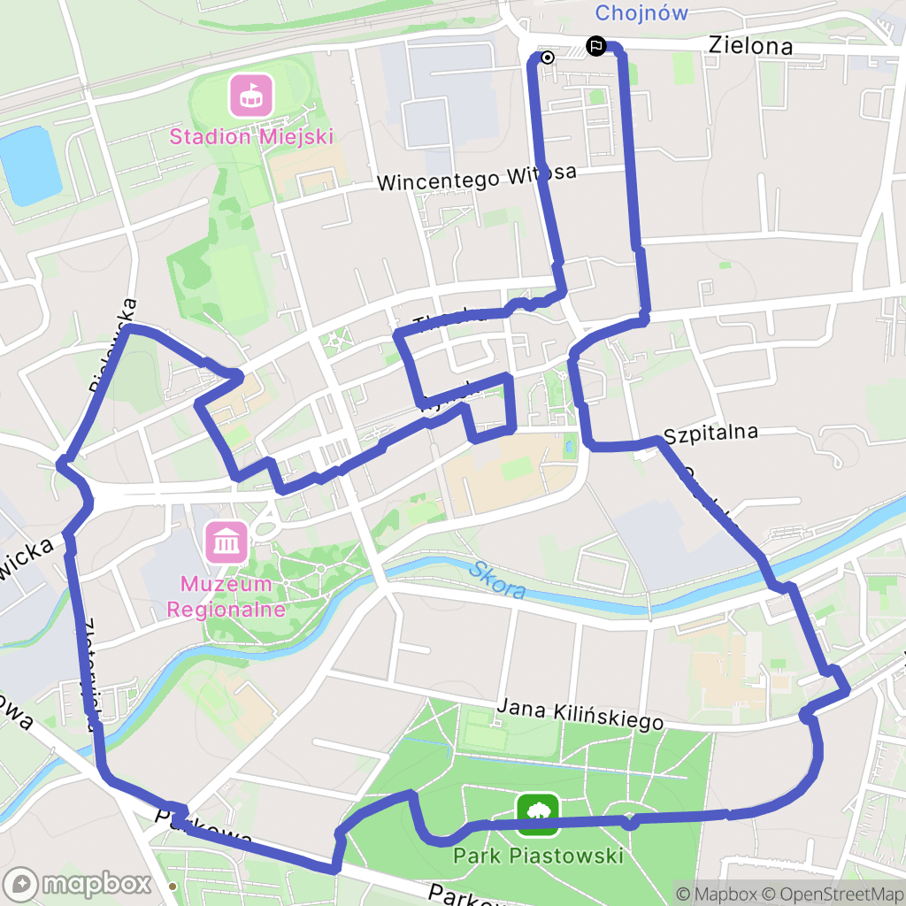 Chojnów: mapa trasy - Poland