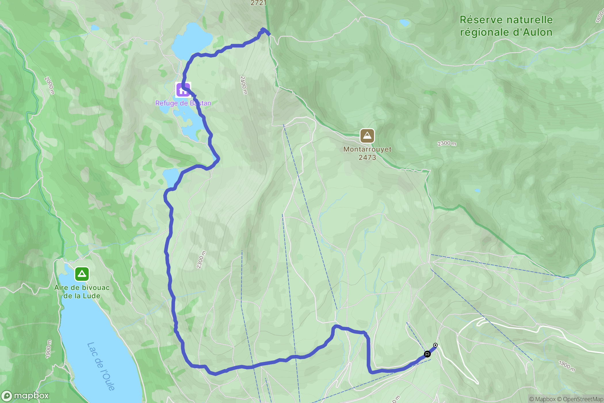 Vielle-Aure : carte du parcours de randonnée - France
