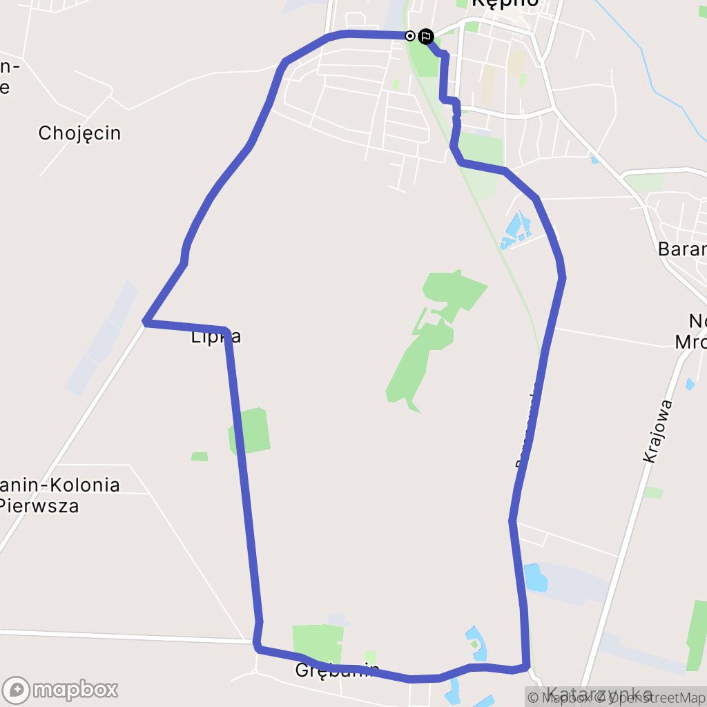 Kępno: mapa trasy - Poland