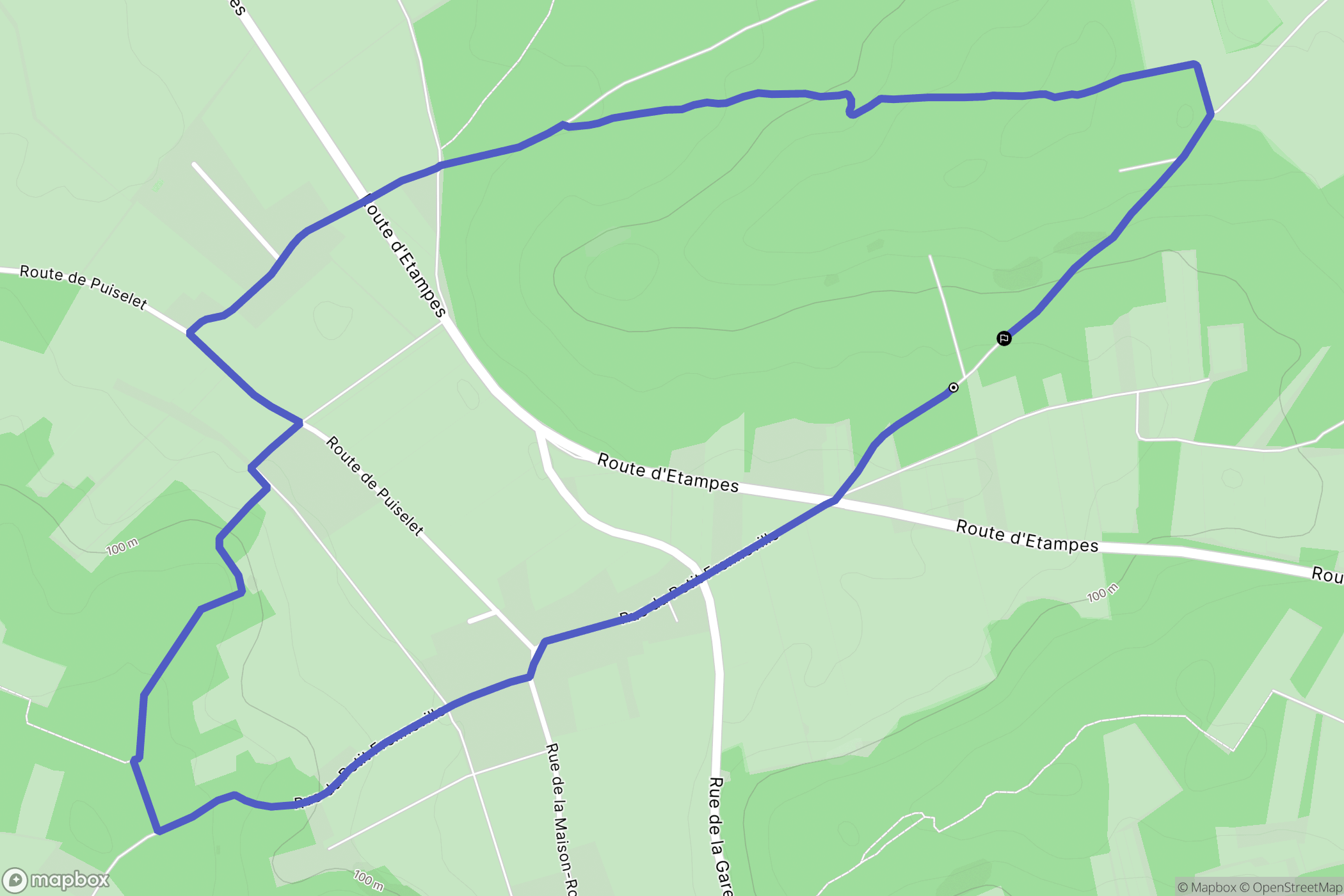 Valpuiseaux : carte du parcours de randonnée - France