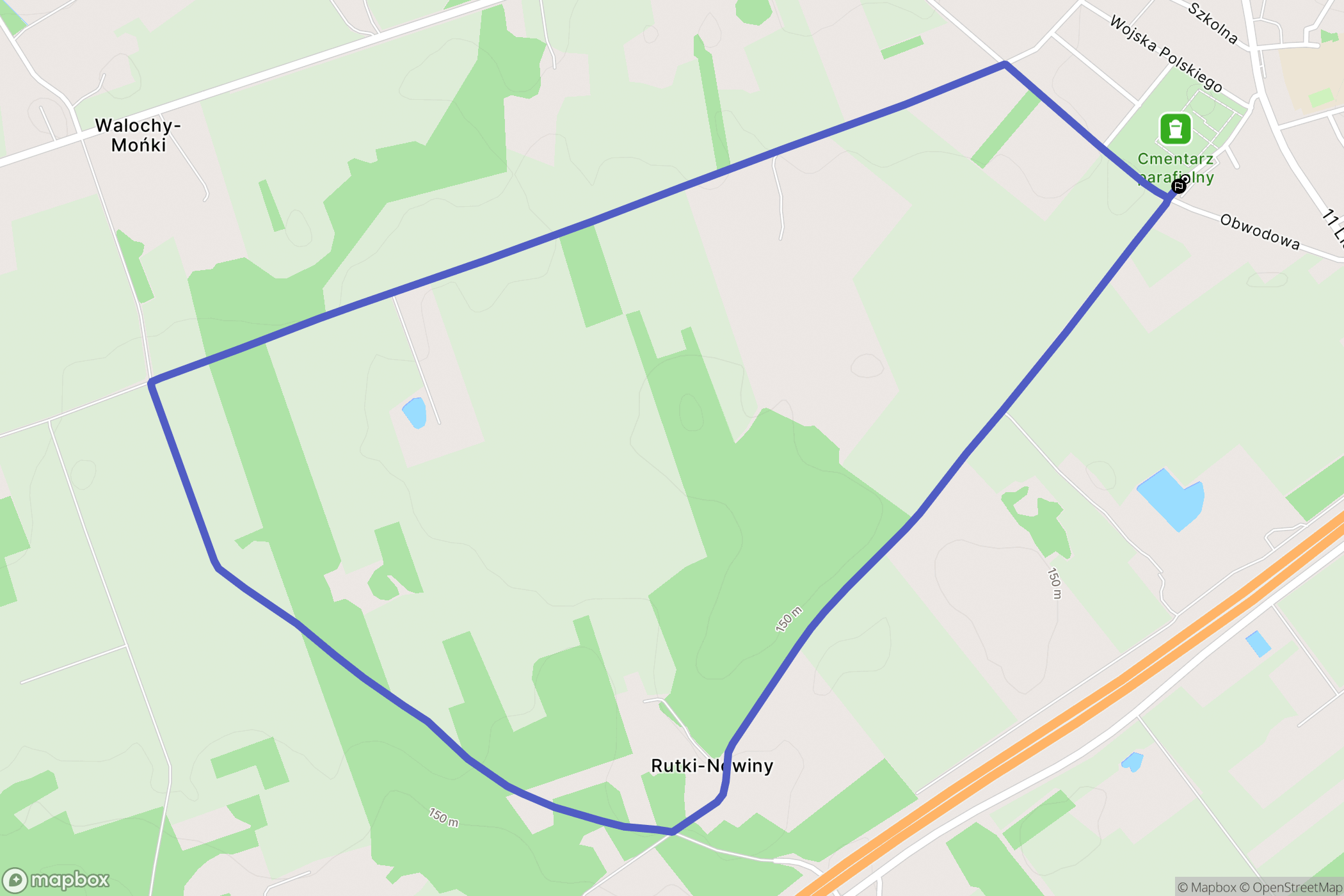 Rutki-Kossaki: mapa trasy - Poland