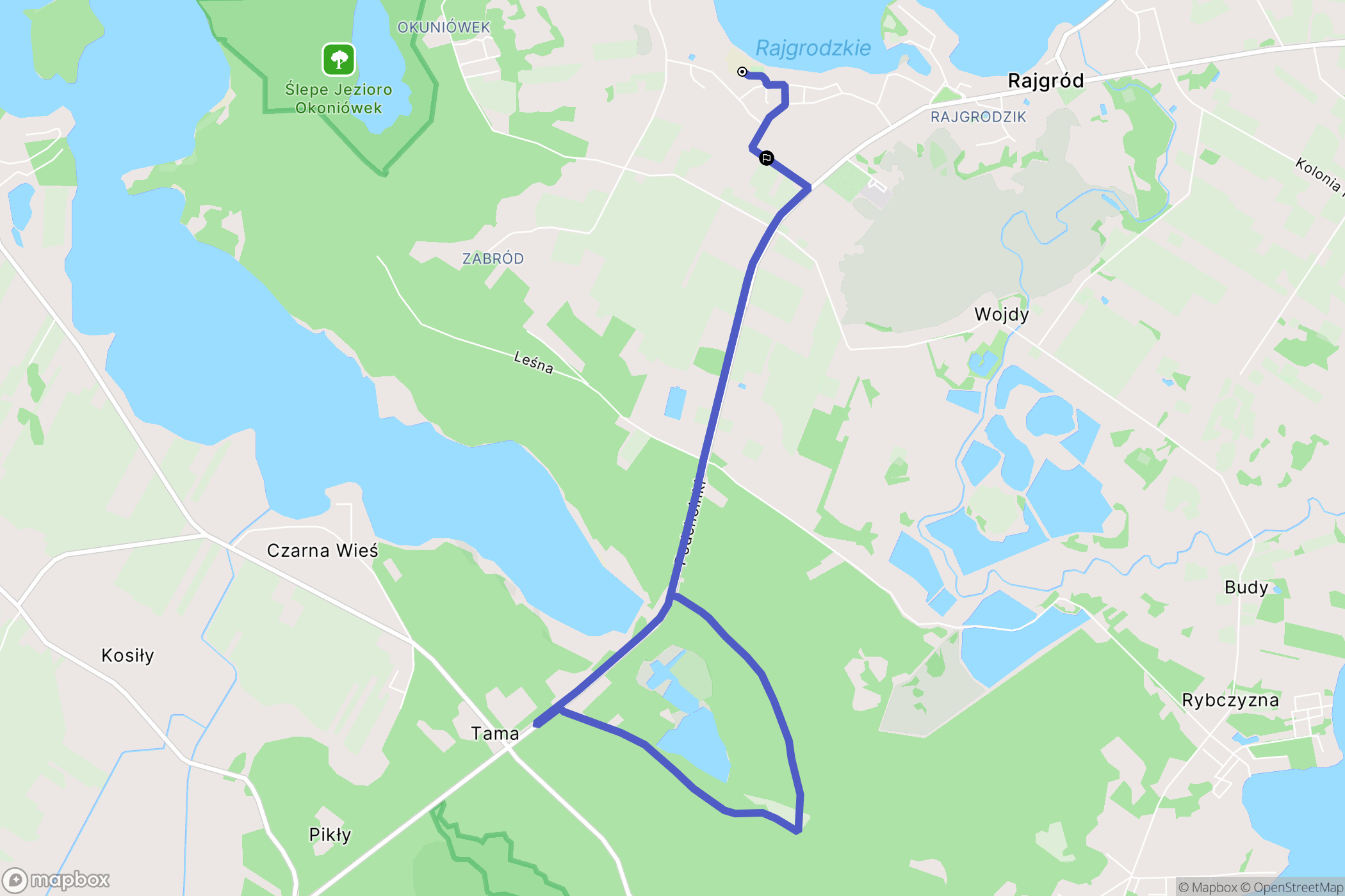 Rajgród: mapa trasy - Poland