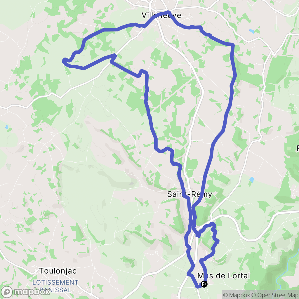 Villefranche-de-Rouergue : carte du parcours de randonnée - France