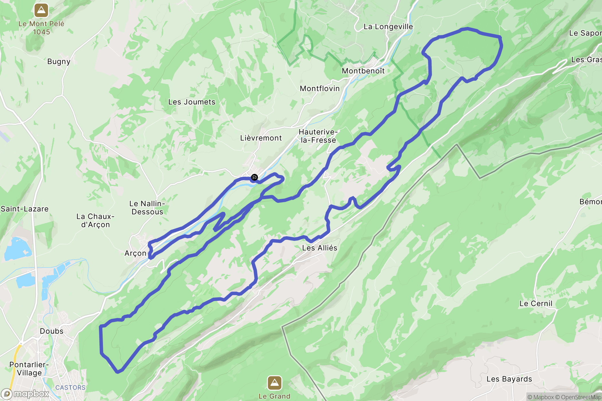 Maisons-du-Bois-Lièvremont : carte du parcours de randonnée - France