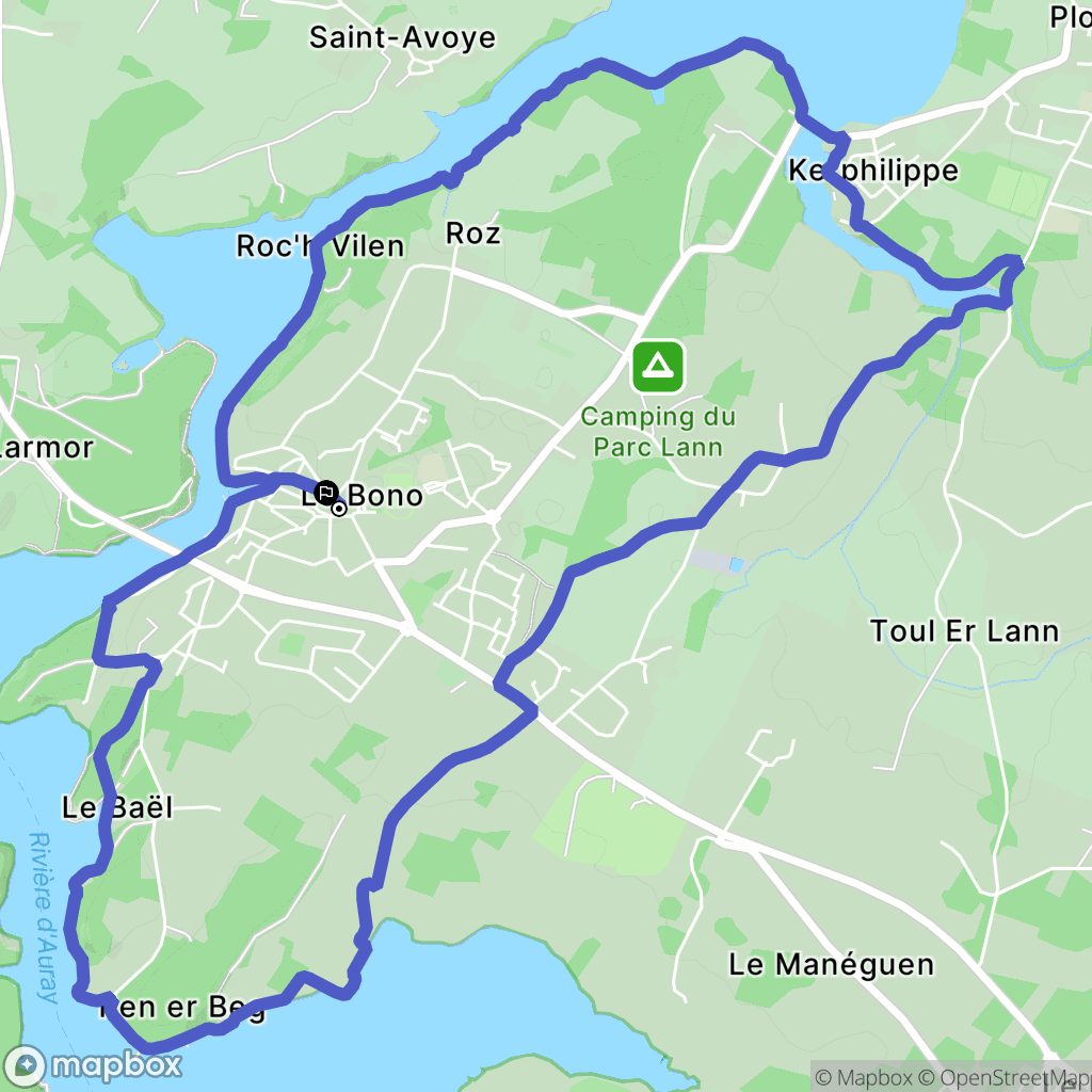 Le Bono : carte du parcours de randonnée - France