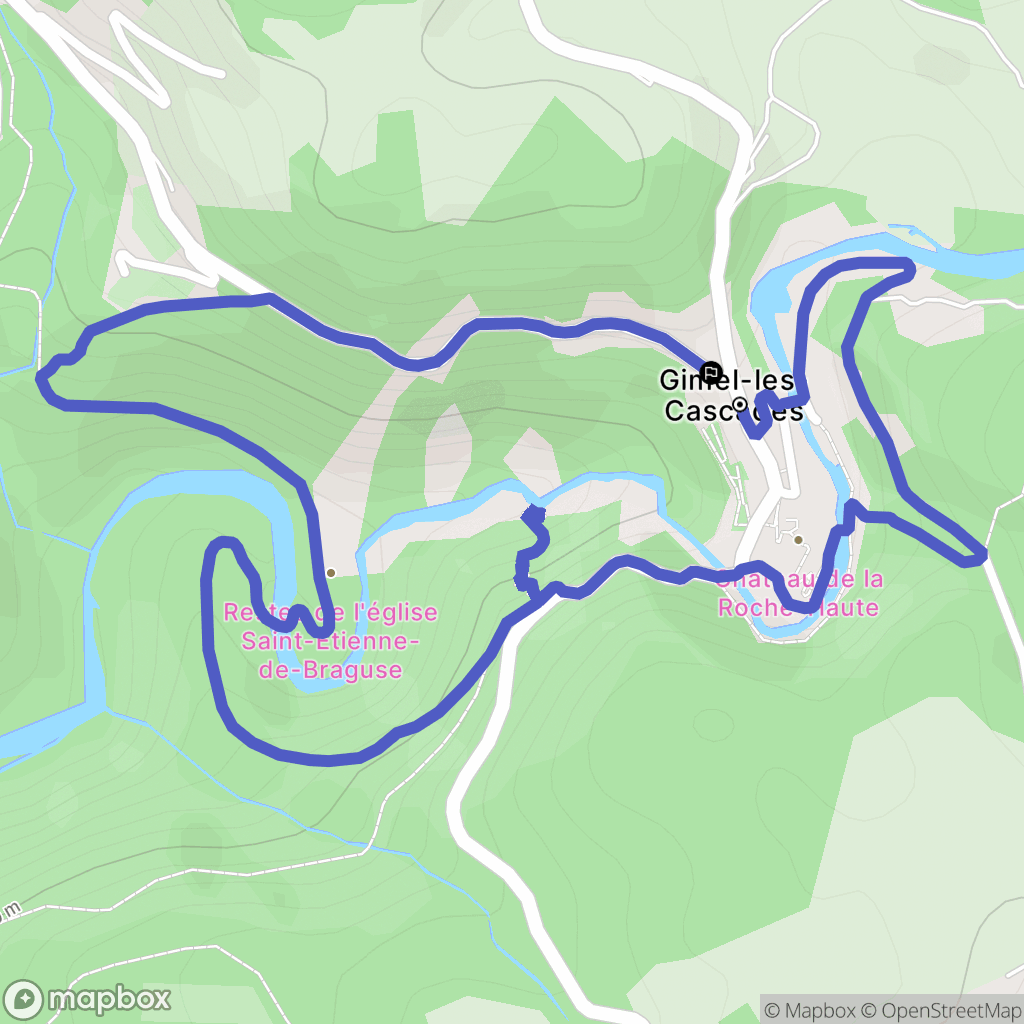 Gimel-les-Cascades : carte du parcours de randonnée - France