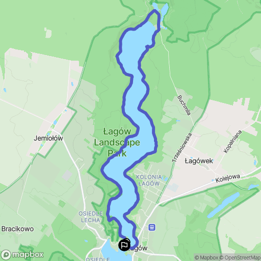 Łagów: mapa trasy - Poland