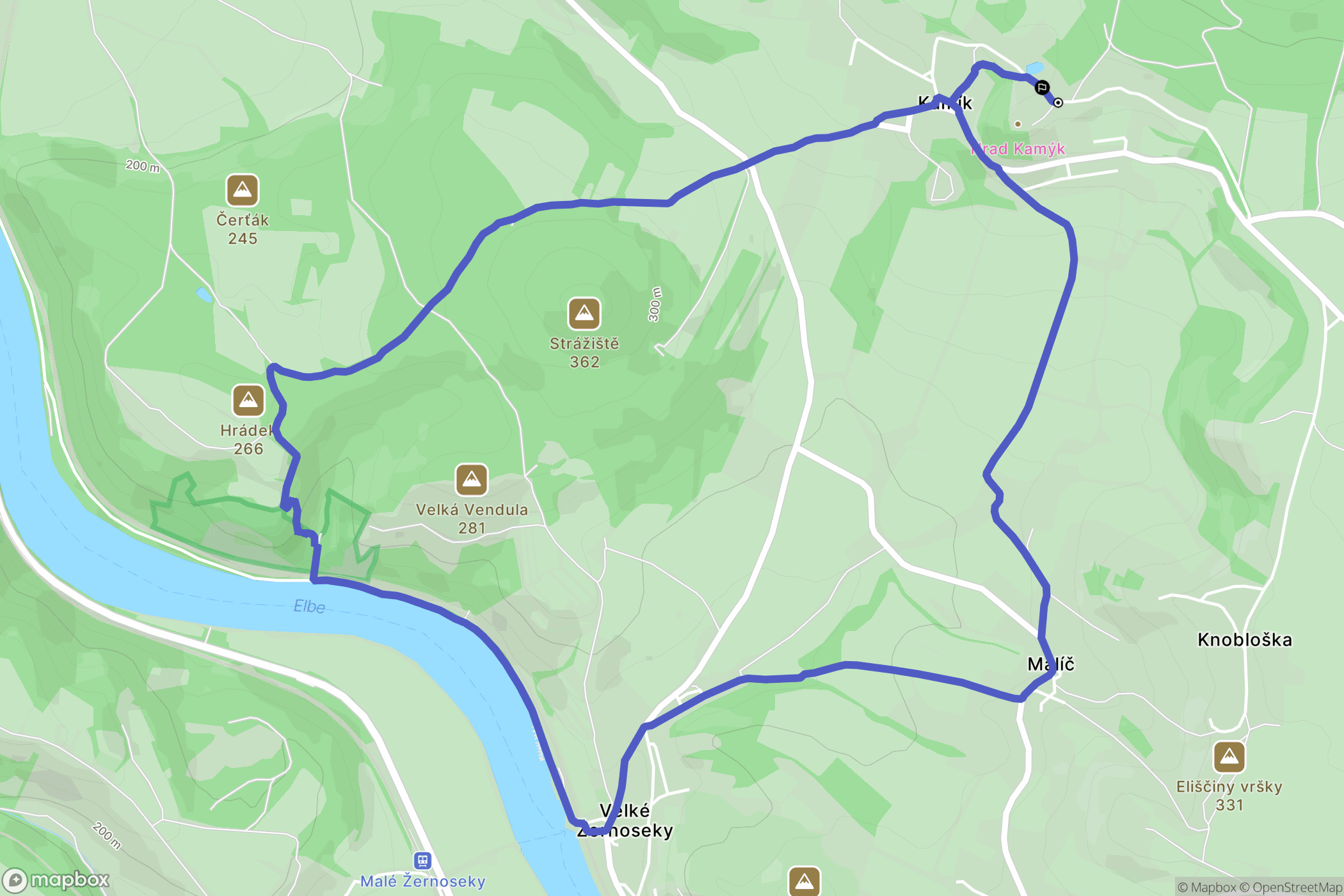 Kamýk: mapa trasy - Czechia