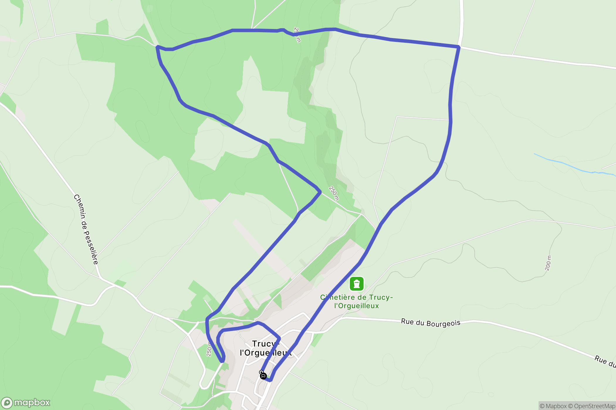 Trucy-l'Orgueilleux : carte du parcours de randonnée - France