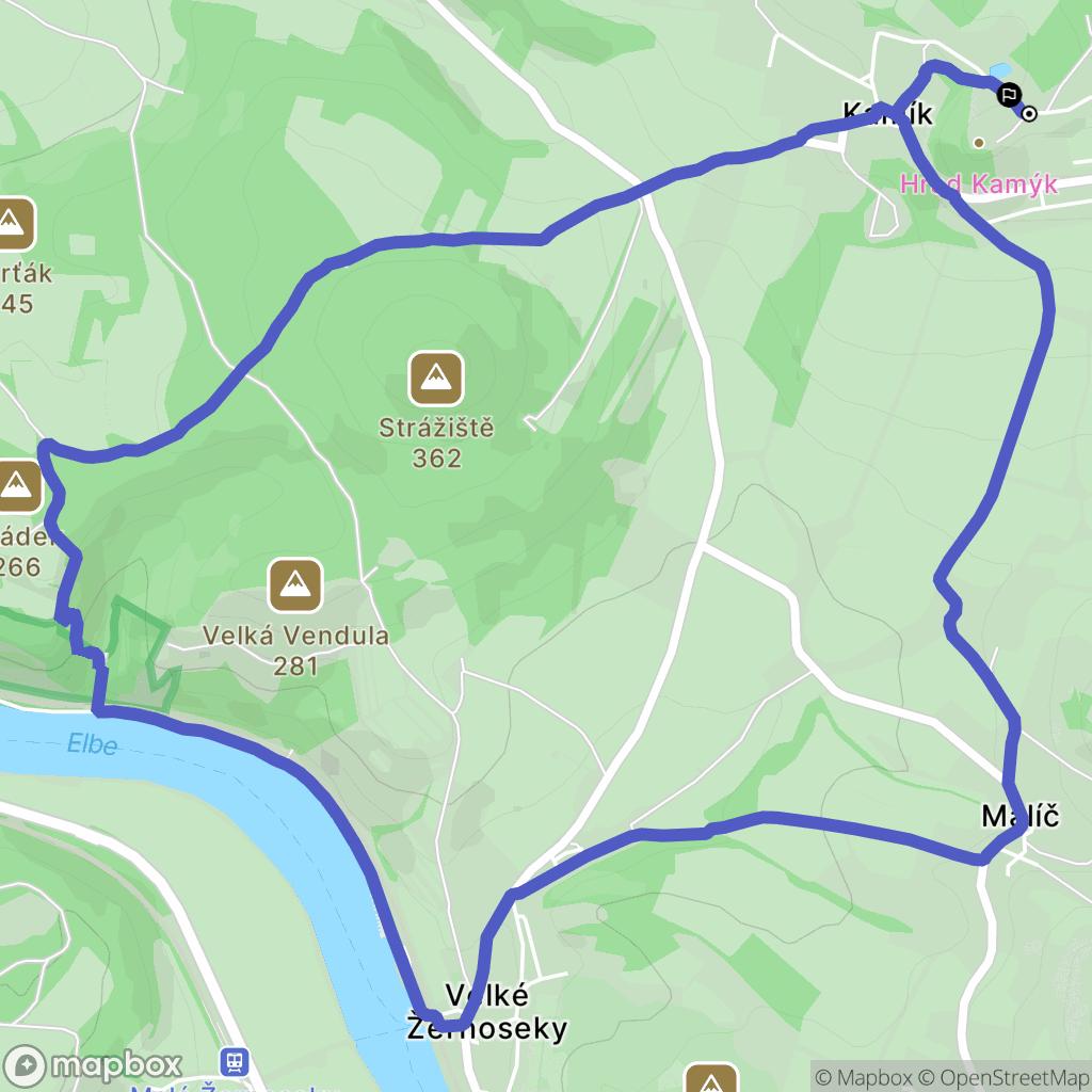 Kamýk: mapa trasy - Czechia