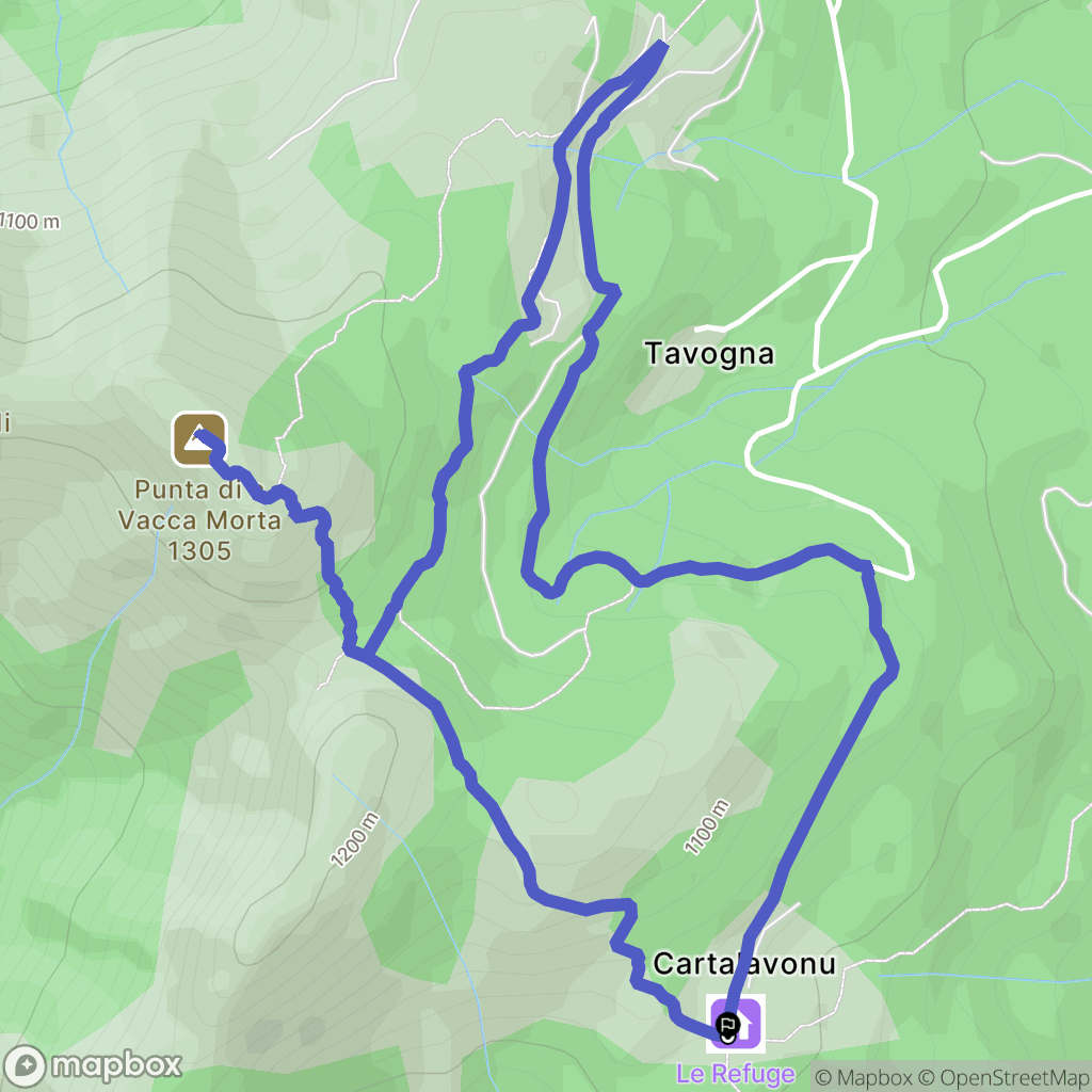 Porto-Vecchio : carte du parcours de randonnée - France
