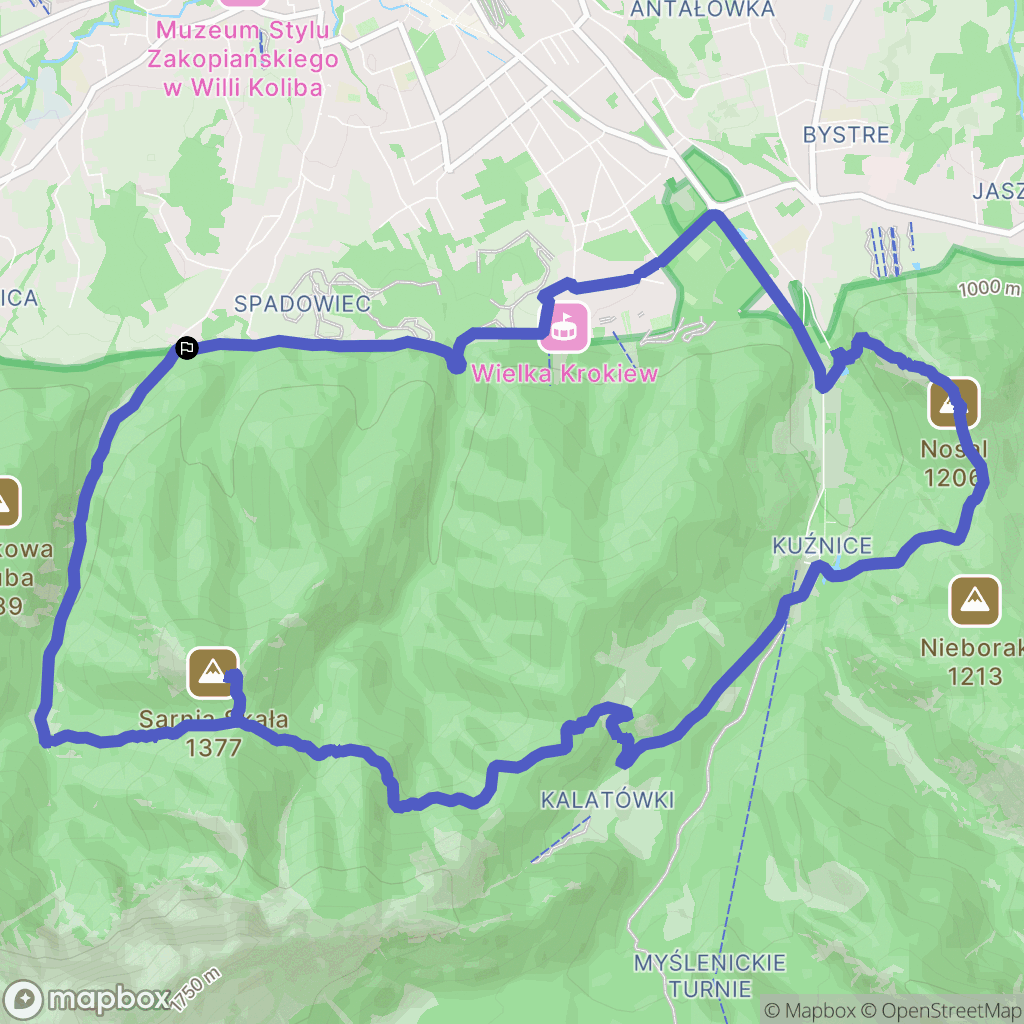 Zakopane: mapa trasy - Poland