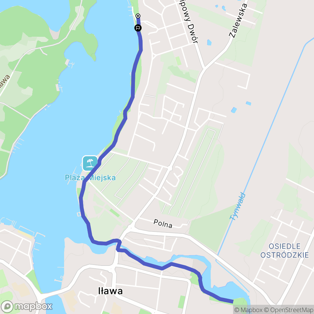 Iława: mapa trasy - Poland