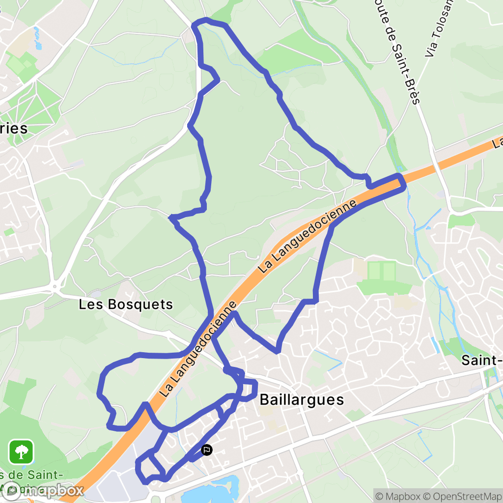 Baillargues : carte du parcours de randonnée - France
