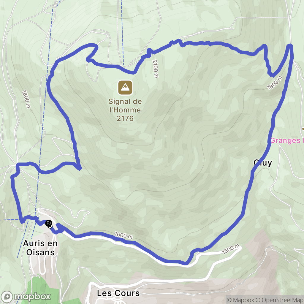 Auris : carte du parcours de randonnée - France
