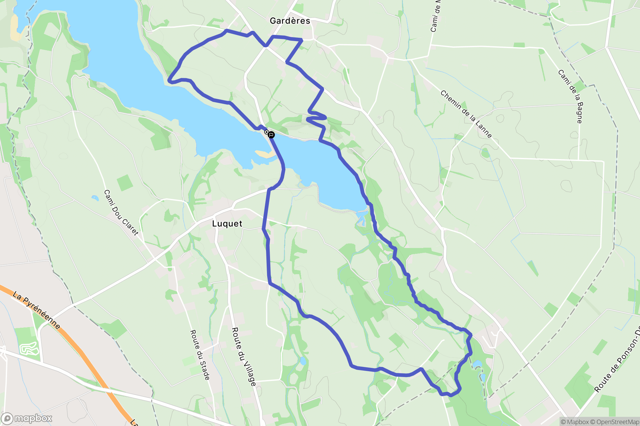 Gardères : carte du parcours de randonnée - France