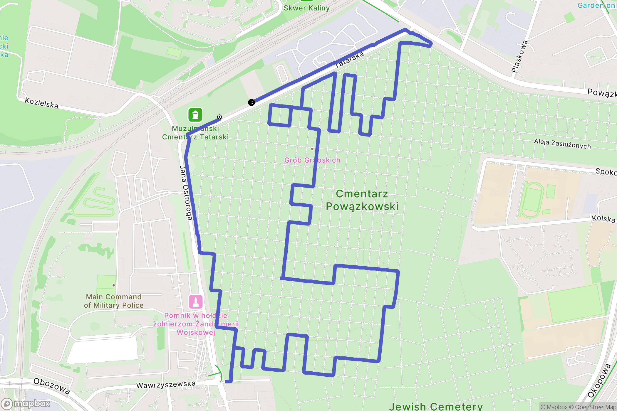 Warszawa: mapa trasy - Poland