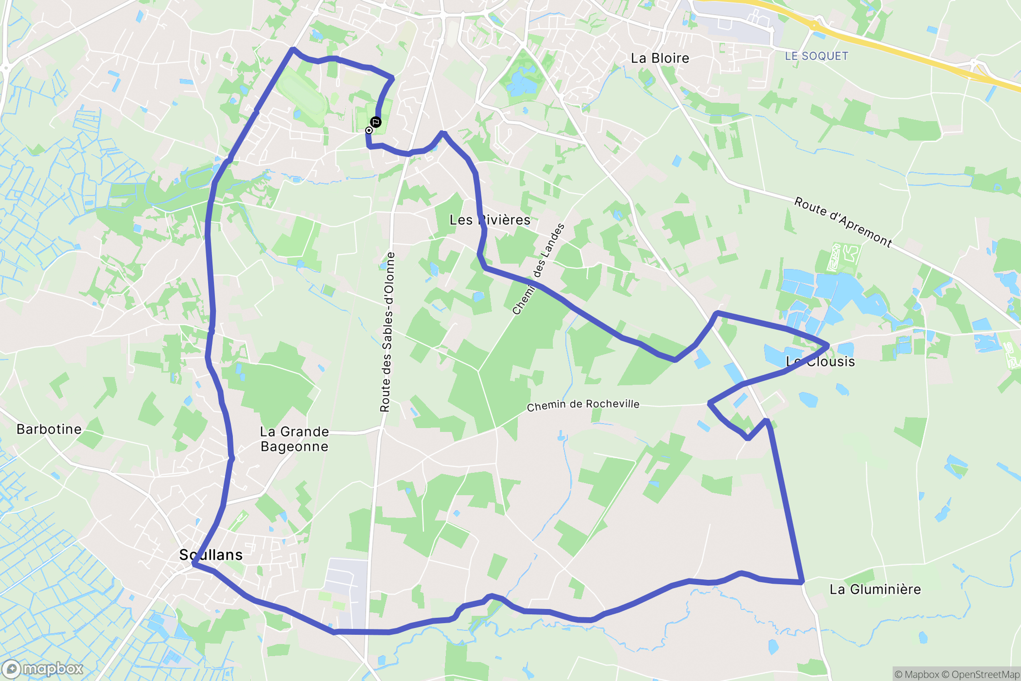 Challans : carte du parcours de randonnée - France