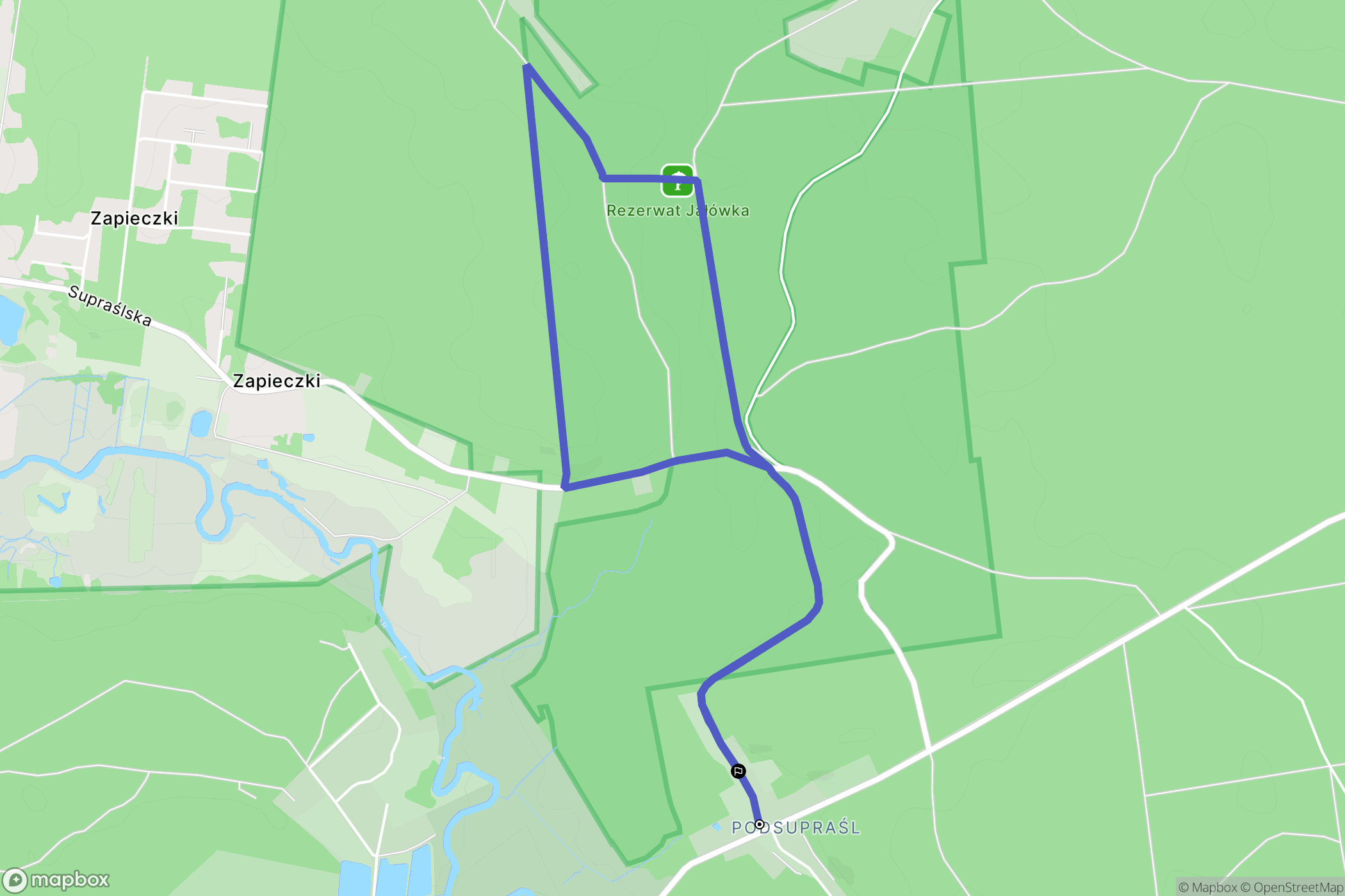 Supraśl: mapa trasy - Poland