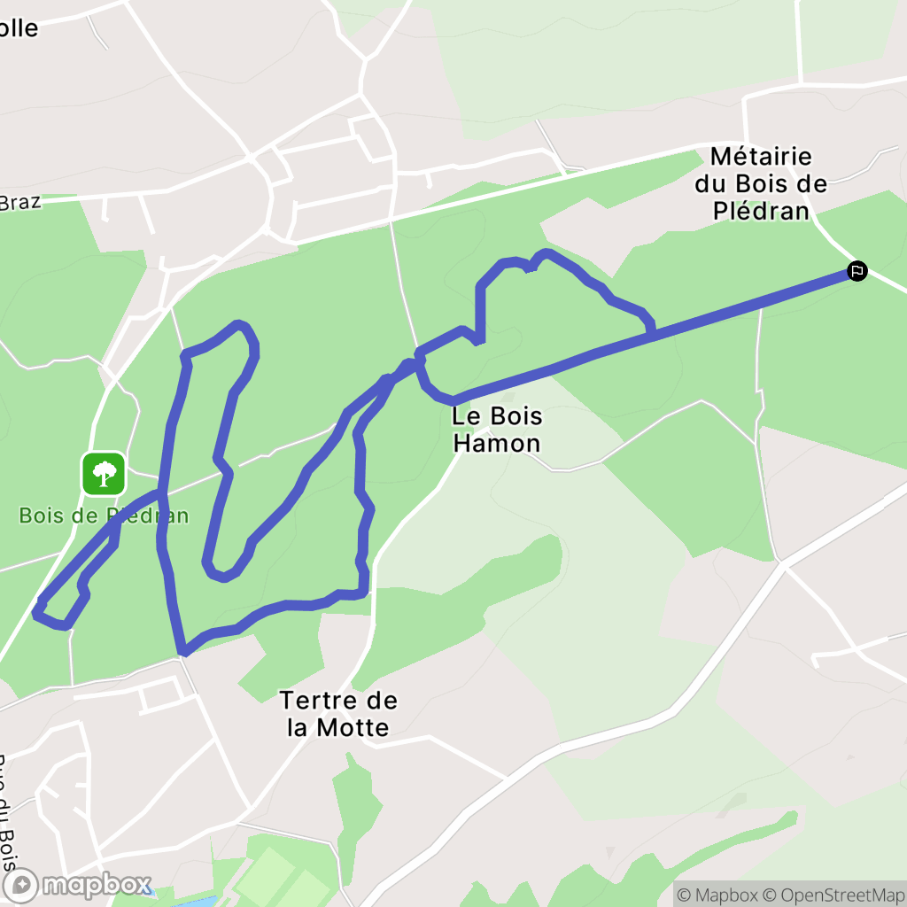 Plédran : carte du parcours de randonnée - France