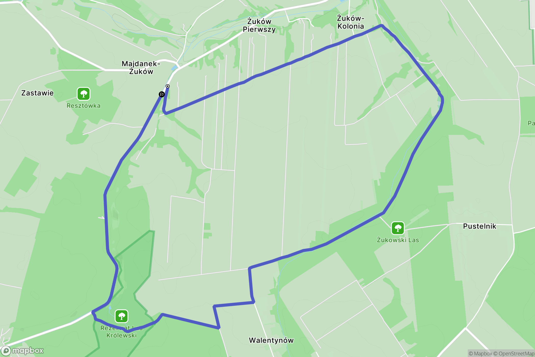 Żuków Drugi: mapa trasy - Poland