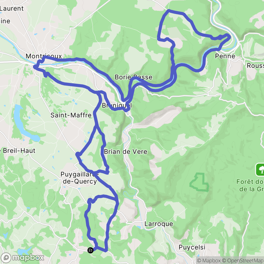 Puygaillard-de-Quercy : carte du parcours de randonnée - France
