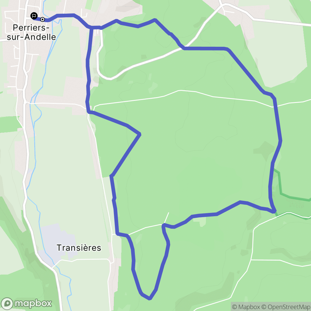 Perriers-sur-Andelle : carte du parcours de randonnée - France